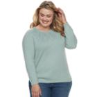 Plus Size Sonoma Goods For Life&trade; Cable Knit Sweater, Women's, Size: 4xl, Med Blue