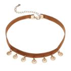 Brown Swirling Disc Choker Necklace, Women's, Brown Oth