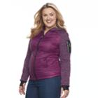 Women's Halitech Hooded Mixed-media Jacket, Size: Medium, Purple