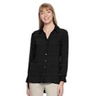 Petite Dana Buchman Textured Stripe Shirt, Women's, Size: M Petite, Black