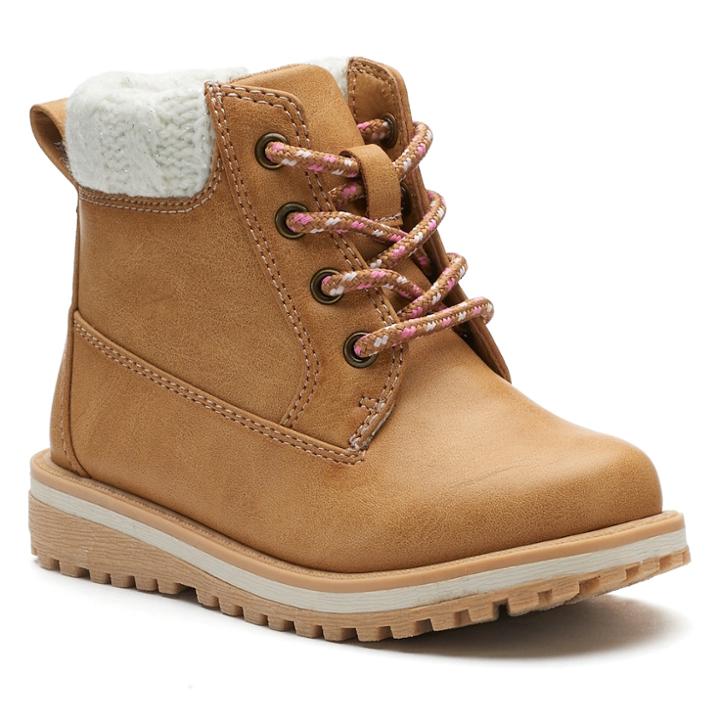 Jumping Beans&reg; Hickory Toddler Girls' Ankle Boots, Size: 9 T, Beige Oth