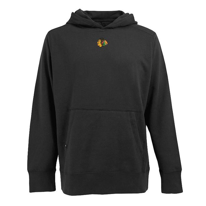 Chicago Blackhawks Signature Fleece Hoodie, Men's, Size: Medium, Black