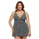 Plus Size Croft & Barrow&reg; Tummy Slimmer Swimdress, Women's, Size: 20 W, Ovrfl Oth