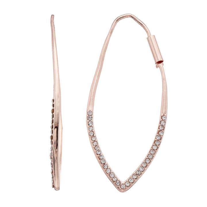 Simply Vera Vera Wang Simulated Crystal V Hoop Earrings, Women's, Pink