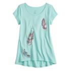 Girls 4-12 Sonoma Goods For Life&trade; Sequin High-low Hem Tee, Size: 10, Blue