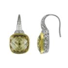 Siri Usa By Tjm 14k Gold Over Silver And Sterling Silver Champagne Quartz And Cubic Zirconia Drop Earrings, Women's, Yellow