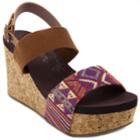 Sugar Jinxy Women's Platform Wedge Sandals, Size: Medium (7), Dark Brown