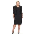 Plus Size Maya Brooke Lace Jacket Sheath Dress, Women's, Size: 20 W, Black
