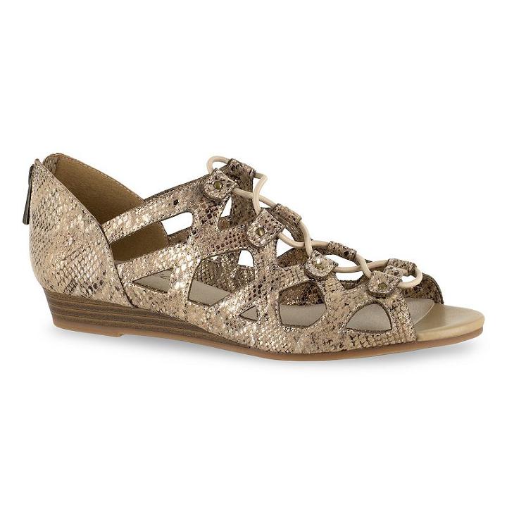 Easy Street Savvy Women's Sandals, Size: Medium (7.5), Gold