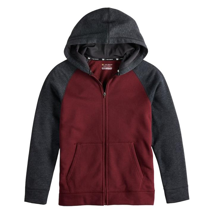Boys 8-20 Tek Gear&reg; Ultra-soft Full-zip Hoodie, Size: M(10-12), Dark Red