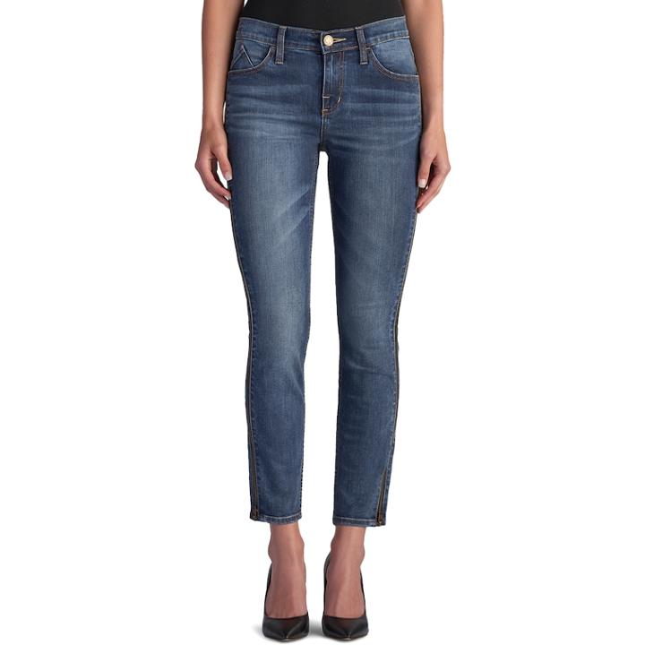 Women's Rock & Republic&reg; Berlin Side-zip Skinny Ankle Jeans, Size: 6 Avg/reg, Med Blue