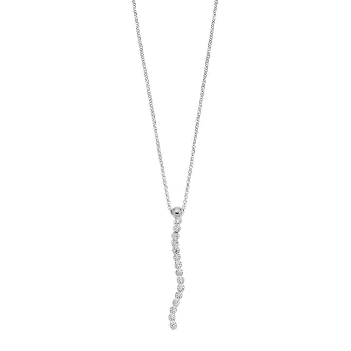 Sterling Silver Cubic Zirconia Drop Pendant Necklace, Women's, Size: 18, White