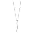 Sterling Silver Cubic Zirconia Drop Pendant Necklace, Women's, Size: 18, White