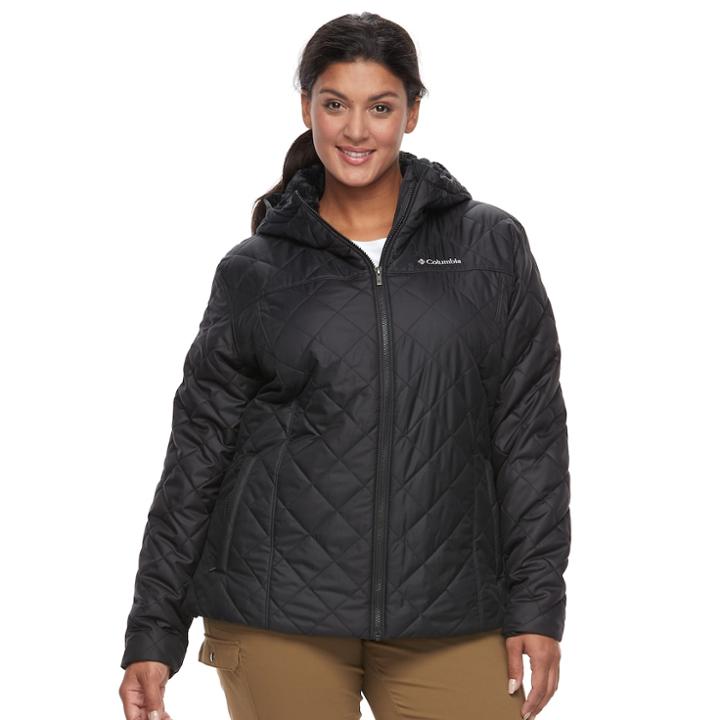 Plus Size Columbia Copper Crest Hooded Quilted Jacket, Women's, Size: 1xl, Grey (charcoal)