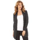Women's Apt. 9&reg; Tab Front Cardigan, Size: Small, Black Charcoal