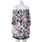 Juniors' Trixxi Floral Off-the-shoulder Dress, Girl's, Size: Medium, White Oth