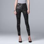 Women's Simply Vera Vera Wang Metallic Leggings, Size: Medium, Black