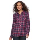 Women's Croft & Barrow&reg; Button-front Shirt, Size: Xl, Purple