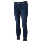 Juniors' Hydraulic Bailey Embellished Ankle Skinny Jeans, Teens, Size: 13, Blue