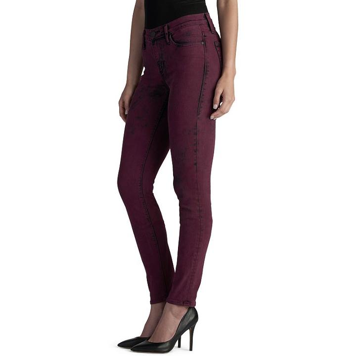 Women's Rock & Republic&reg; Berlin Maroon Skinny Jeans, Size: 8 Short, Purple Oth
