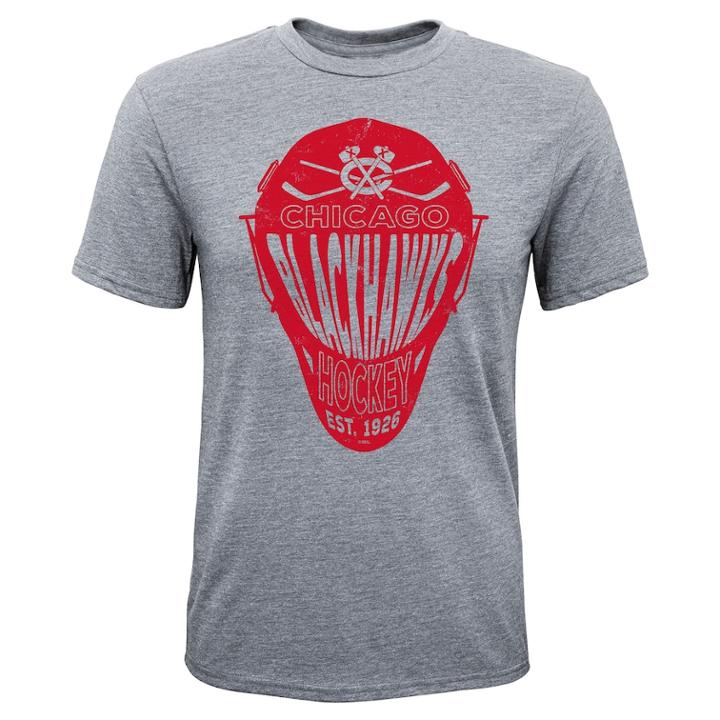 Boys 8-20 Chicago Blackhawks Helmet Goals Tee, Size: S 8, Grey