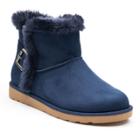 So&reg; Hangout Women's Plush Boots, Size: Medium (7.5), Blue (navy)