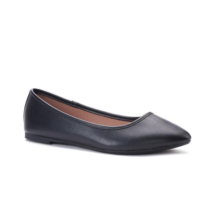 So&reg; Hitide Women's Pointed Toe Flats, Size: 7.5 Wide, Black