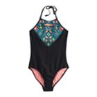Girls 7-16 So&reg; Tribal Print One-piece Swimsuit, Size: 16, Black