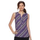 Women's Dana Buchman Crepe Sleeveless Blouse, Size: Small, Purple