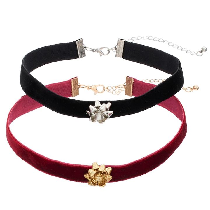 Holiday Suede Choker Necklace Set, Teens, Multicolor