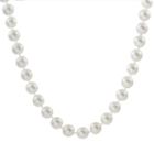 18k White Gold 1/10-ct. T.w. Diamond And Aaa Akoya Cultured Pearl Necklace, Women's, Size: 18
