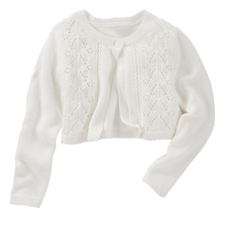 Girls 4-8 Oshkosh B'gosh&reg; Cropped Cardigan, Girl's, Size: 12, White