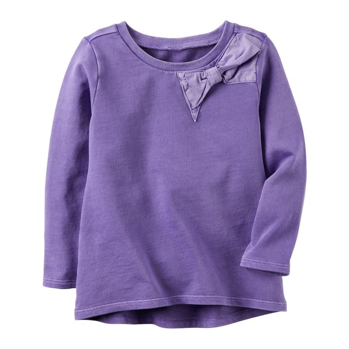 Girl's 4-8 Carter's Bow Sweatshirt, Size: 4, Purple