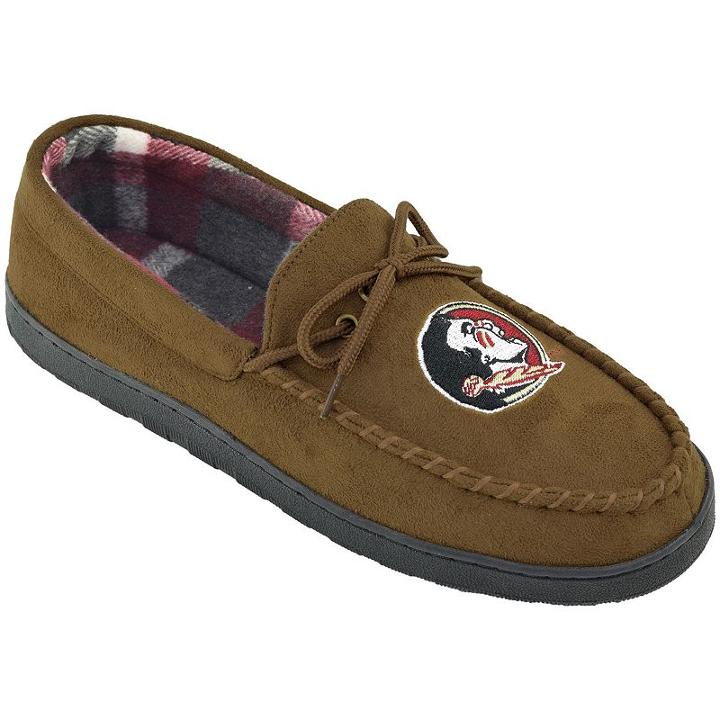 Men's Florida State Seminoles Microsuede Moccasins, Size: 13, Brown