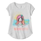 Girls Plus Size So&reg; Curved-hem Graphic Tee, Size: 12 1/2, Light Grey