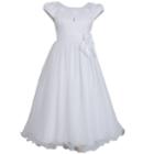 Girls 7-16 Bonnie Jean Satin Dress With Cross Charm, Size: 8, White