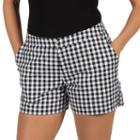 Women's Harve Bernard Gingham Printed Shorts, Size: 10, Oxford