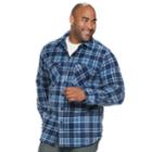 Big & Tall Anchorage Expedition Plaid Sherpa-lined Fleece Shirt Jacket, Men's, Size: Xxl Tall, Blue (navy)