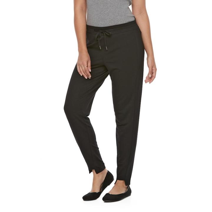 Women's Utopia By Hue High-lo Jogger Leggings, Size: Small, Black