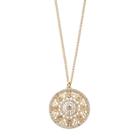 Lc Lauren Conrad Long Openwork Flower Disc Pendant Necklace, Women's, Gold