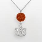 Auburn Tigers Sterling Silver Crystal Logo Y Necklace, Women's, Size: 18, Orange