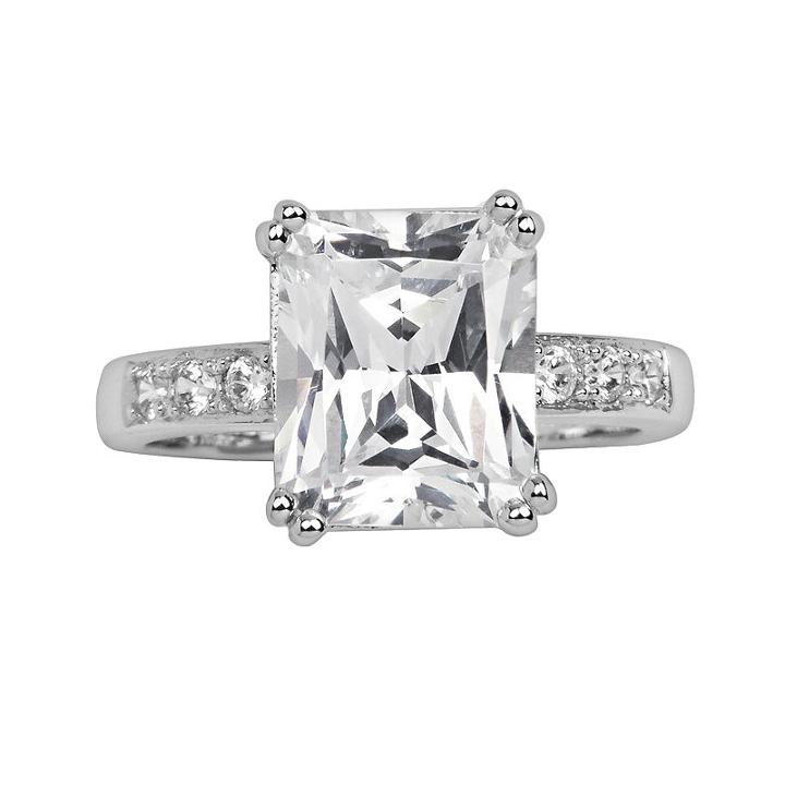 Sterling Silver Cubic Zirconia Ring, Women's, Size: 9, White