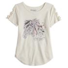 Girls 7-16 & Plus Size Mudd&reg; Strappy Graphic Tee, Size: 12 1/2, White