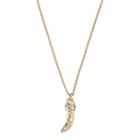 Horn Pendant Necklace, Women's, Gold