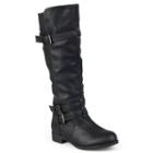 Journee Collection Bite Women's Tall Boots, Girl's, Size: 6, Black