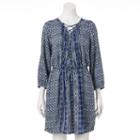 Women's Sonoma Goods For Life&trade; Lace-up Peasant Dress, Size: Small, Dark Blue