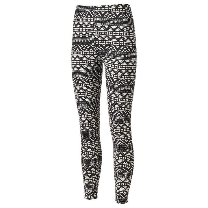 Juniors' Eye Candy Peached Print Leggings, Girl's, Size: Medium, White Oth