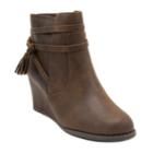 Sugar Hiya Women's Wedge Ankle Boots, Size: Medium (9.5), Dark Brown