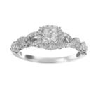 Simply Vera Vera Wang Diamond Twist Frame Engagement Ring In 14k White Gold (1/3 Ct. T.w.), Women's, Size: 8.50