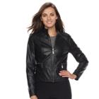 Women's Apt. 9&reg; Faux-leather Jacket, Size: Xl, Black